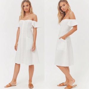 NWT white button down dress